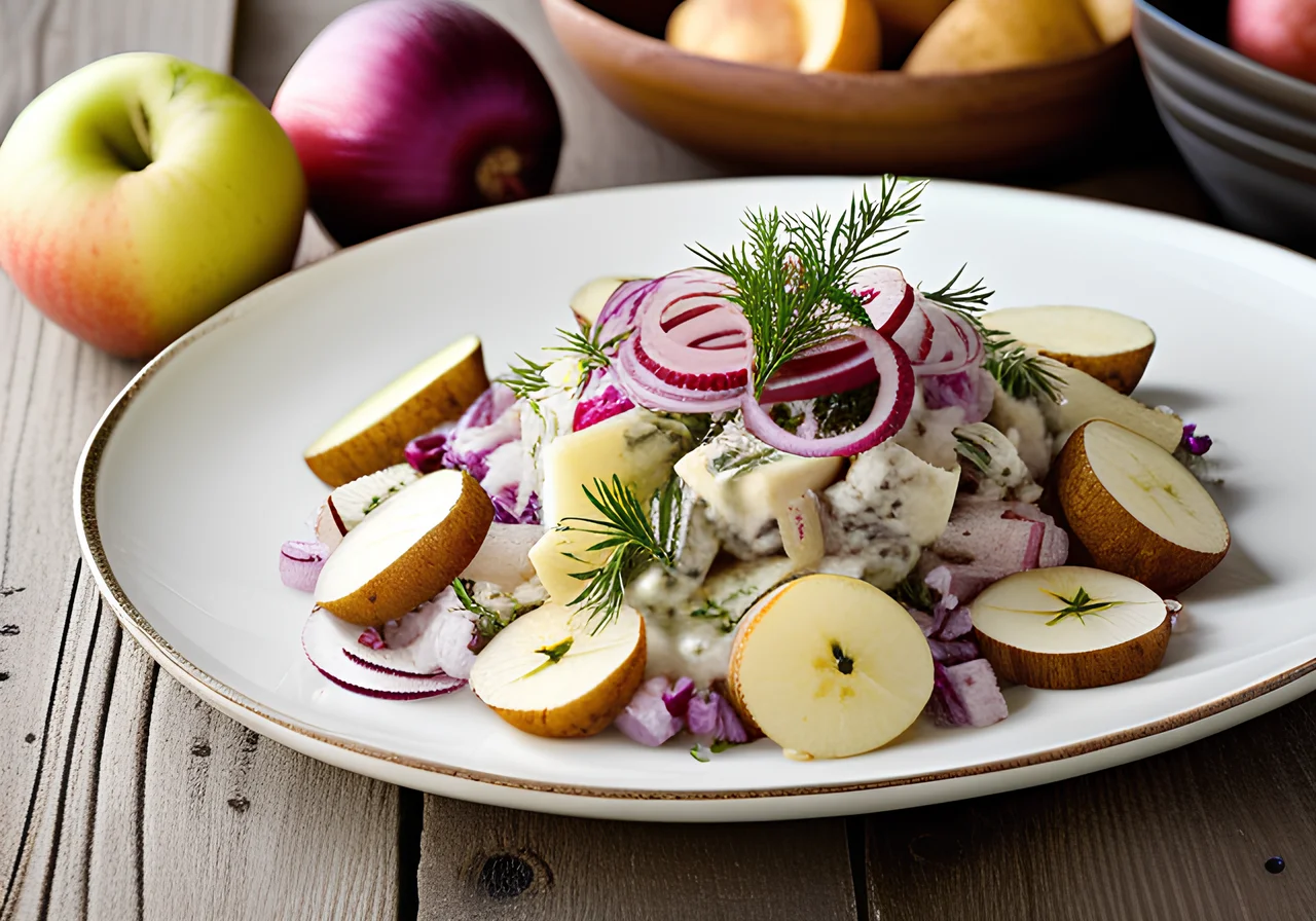 Herring Salad with Apple and Oven Potatoes