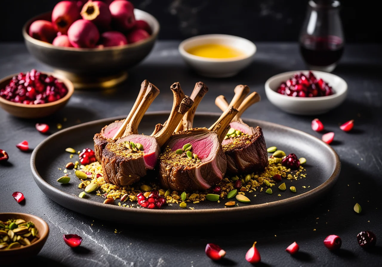 Lammchops mit Pistazienhaube