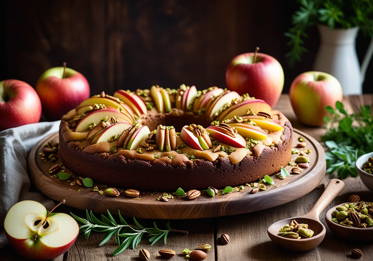 Simple Apple Cake with Ground Pistachios