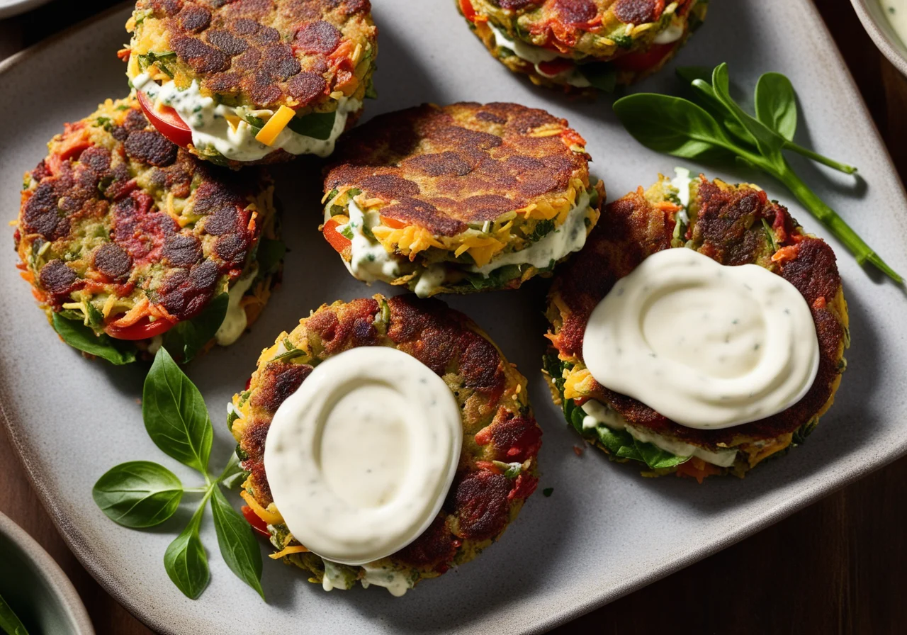 Vegetable Patties with Yogurt Sauce
