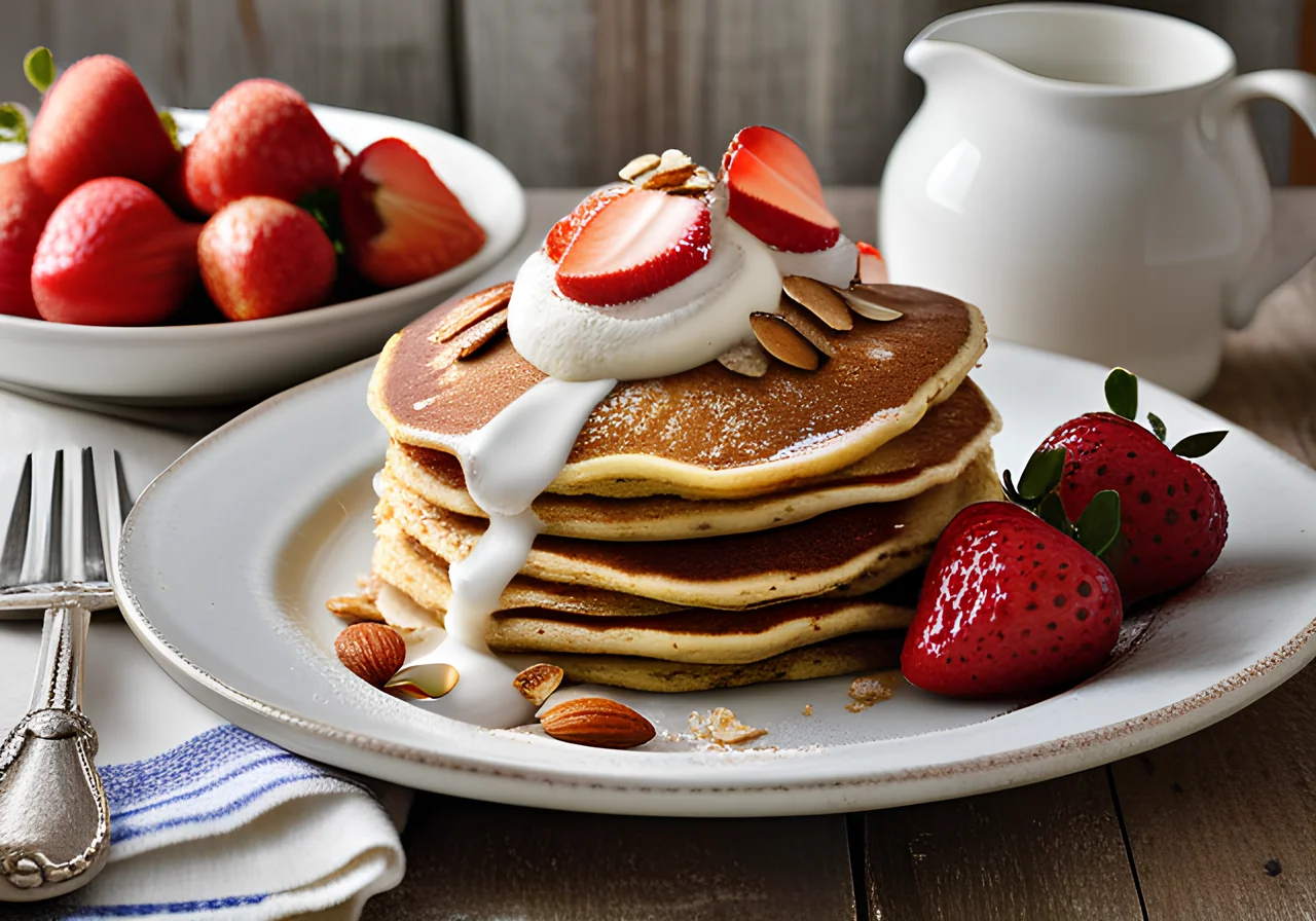 Poppy Seed Pancakes with Strawberries