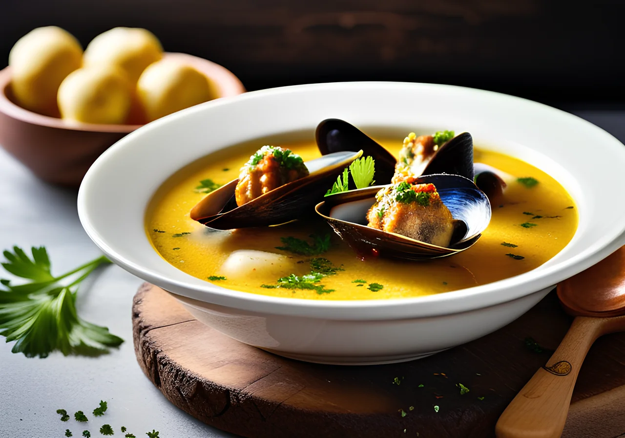 Mussel Soup with Meatballs