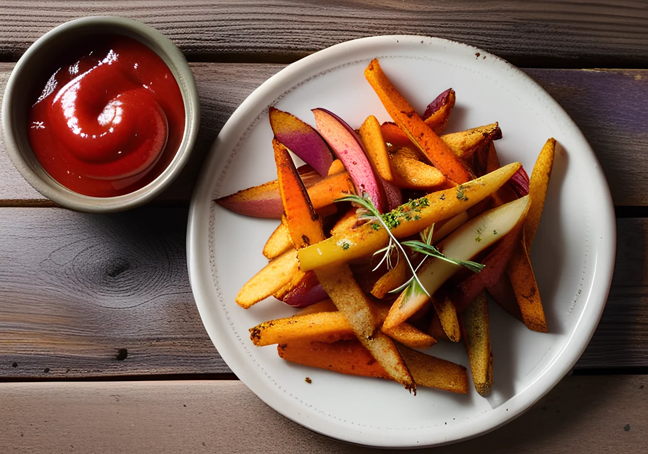 Vegetable Fries with Ketchup