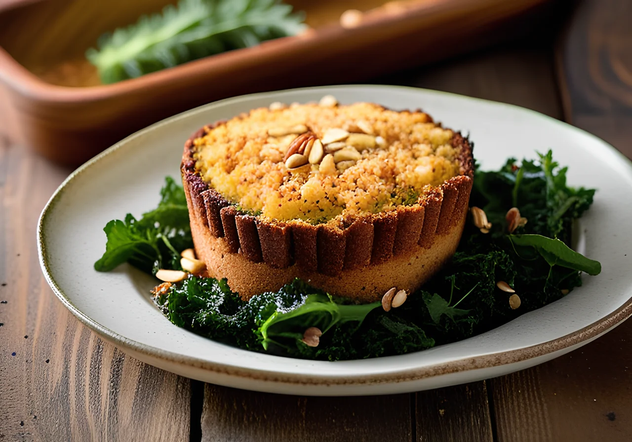 Cauliflower Cake with Kale