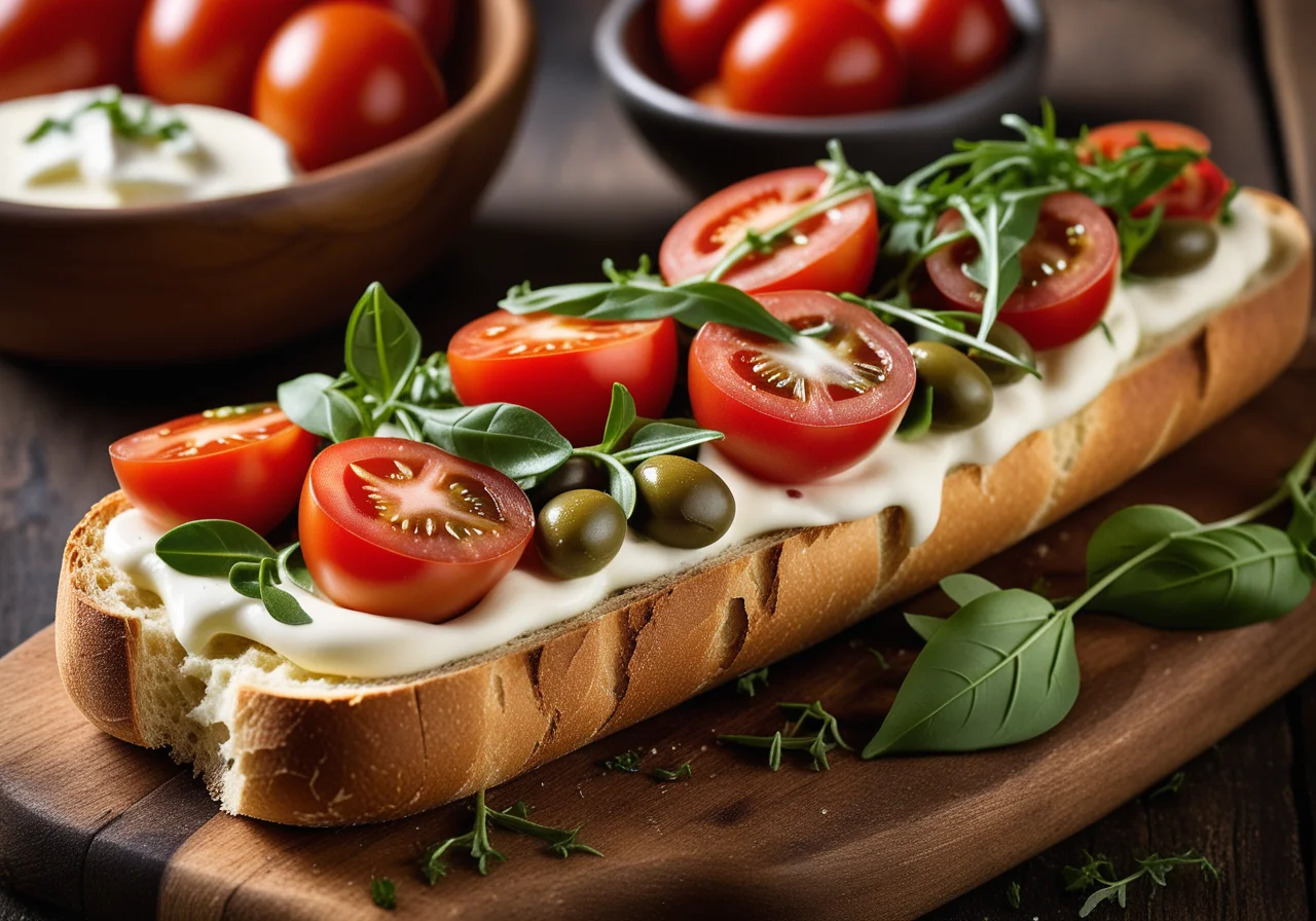 Baguette with Tomato and Mozzarella