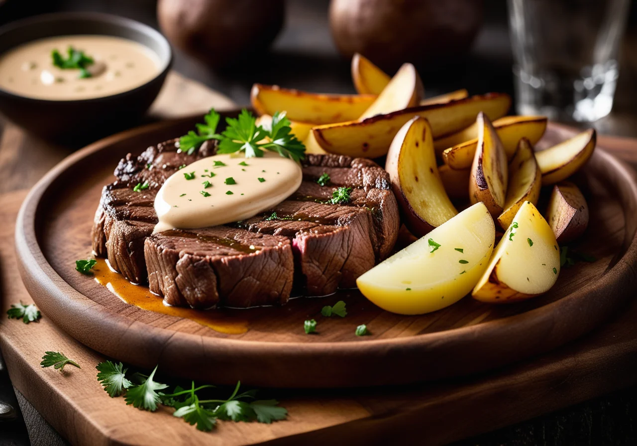 Steak with Mustard Sauce