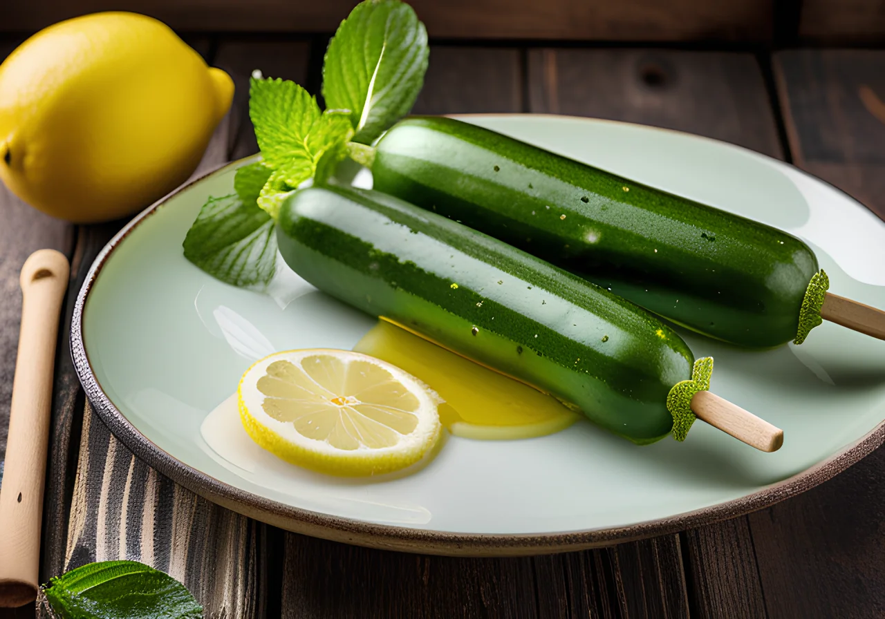 Zucchini-Mint Popsicle on a Stick