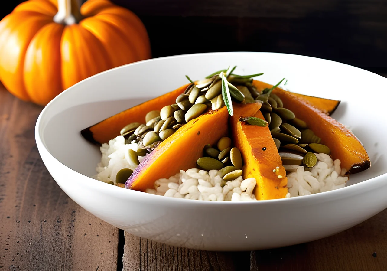 Baked Pumpkin on Bean Rice for the Thermomix®