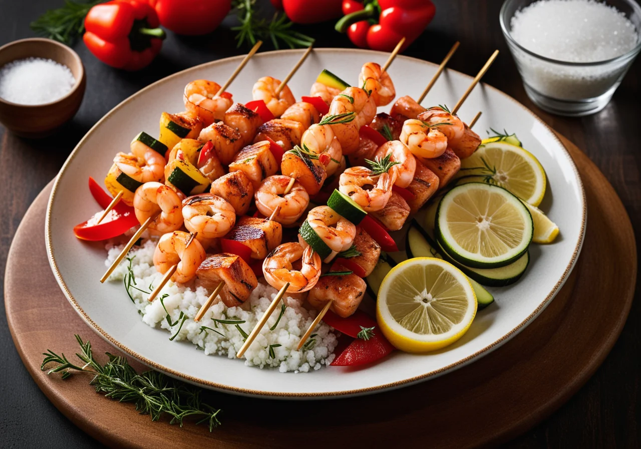 Salmon Shrimp Skewers