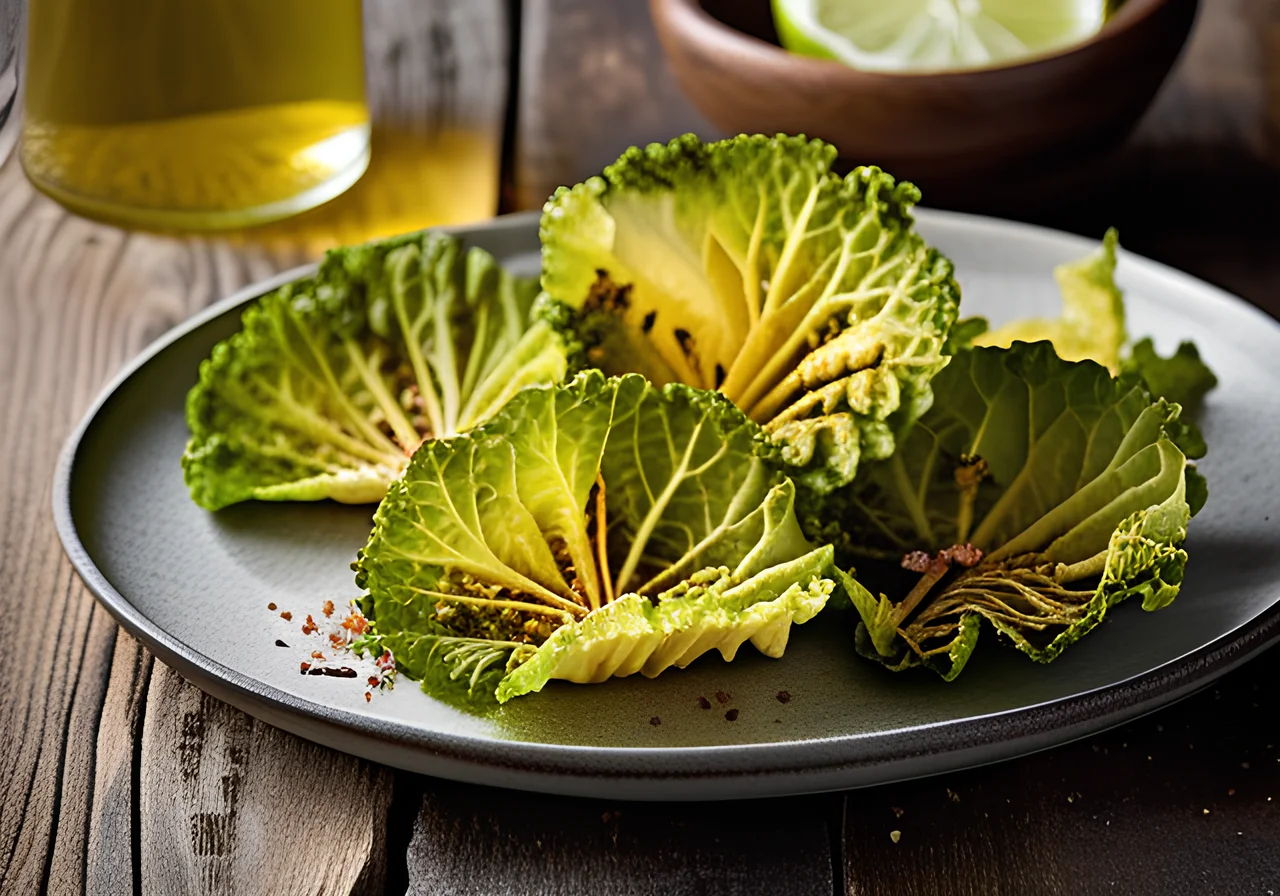 Spicy Savoy Cabbage Chips
