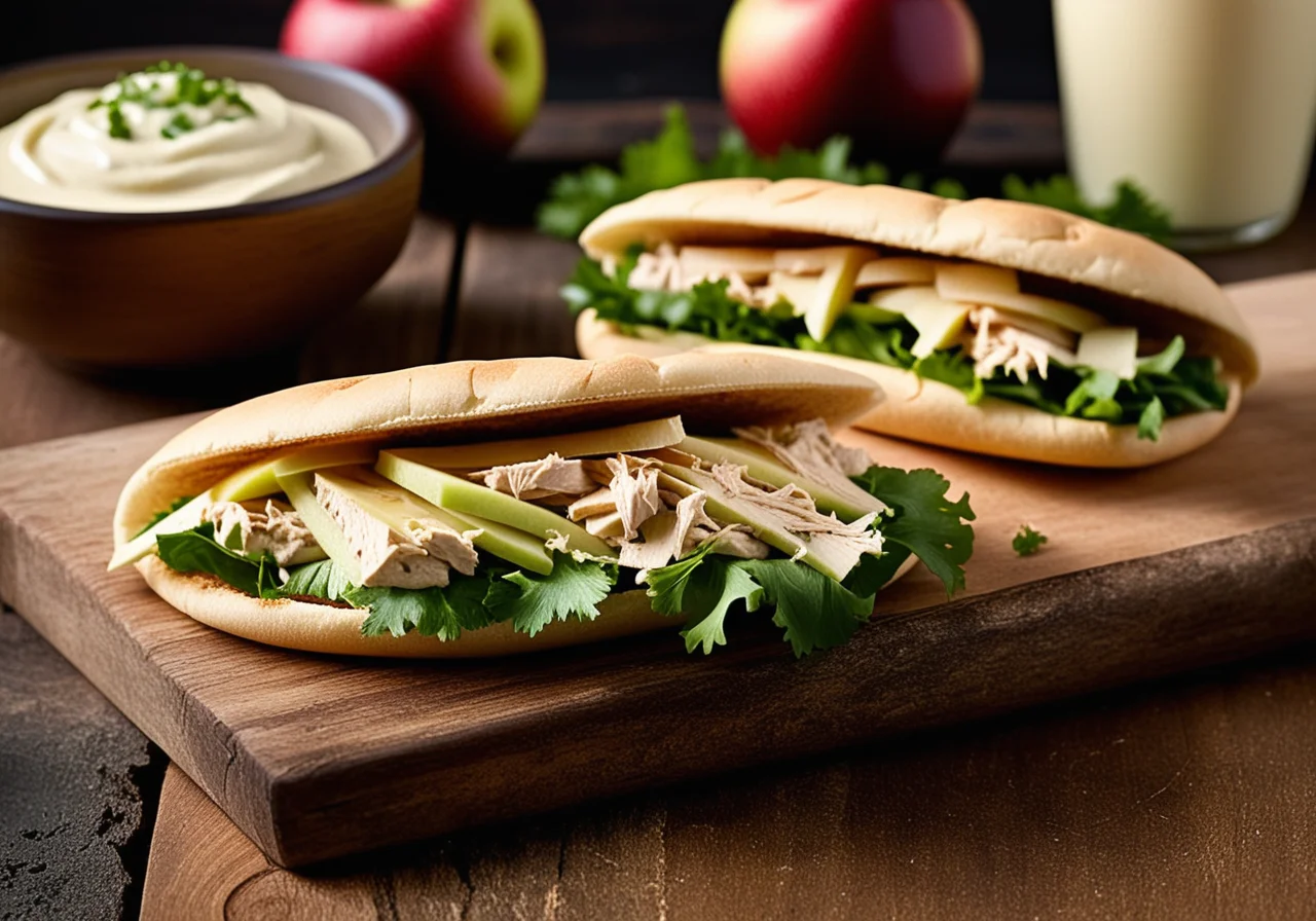 Stuffed Pita with Mayonnaise and Chicken