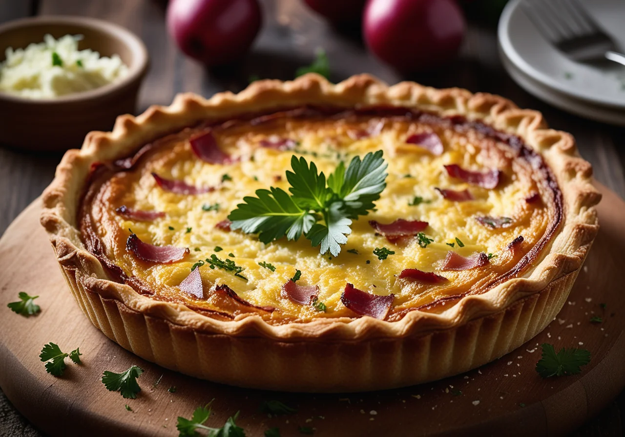Quiche with Cabbage and Bacon