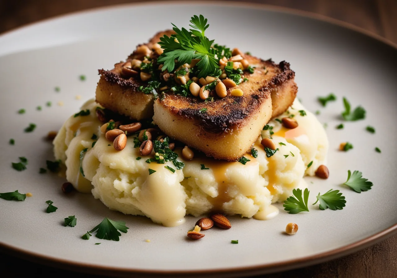 Pan‑fried Loup de Mer with Mashed Potatoes and Herbs