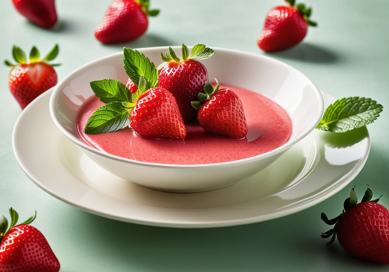 Strawberry Cold Bowl with Prosecco