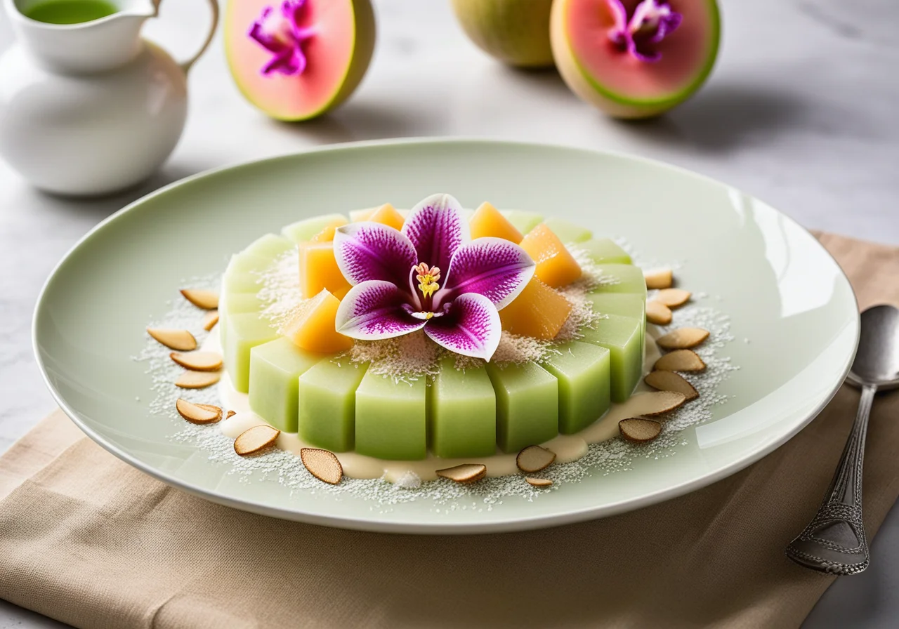 Melon with Vanilla Sauce Thai Style