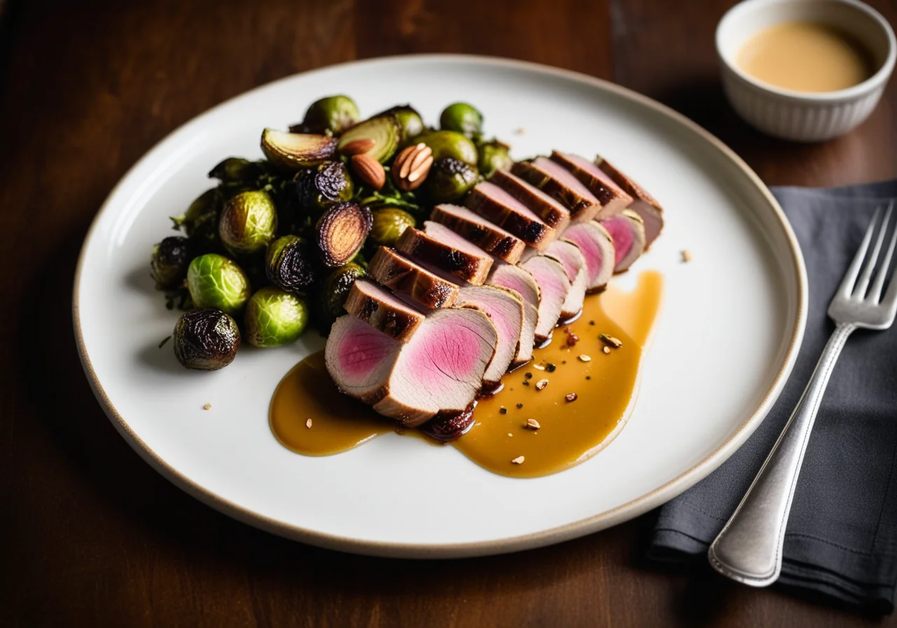 Duck breast with honey mustard sauce