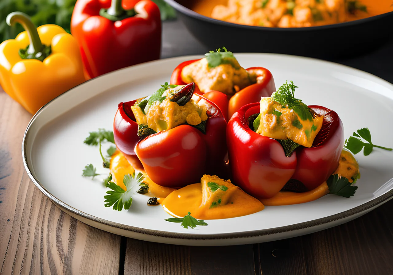 Paprika Stuffed with Butter Chicken