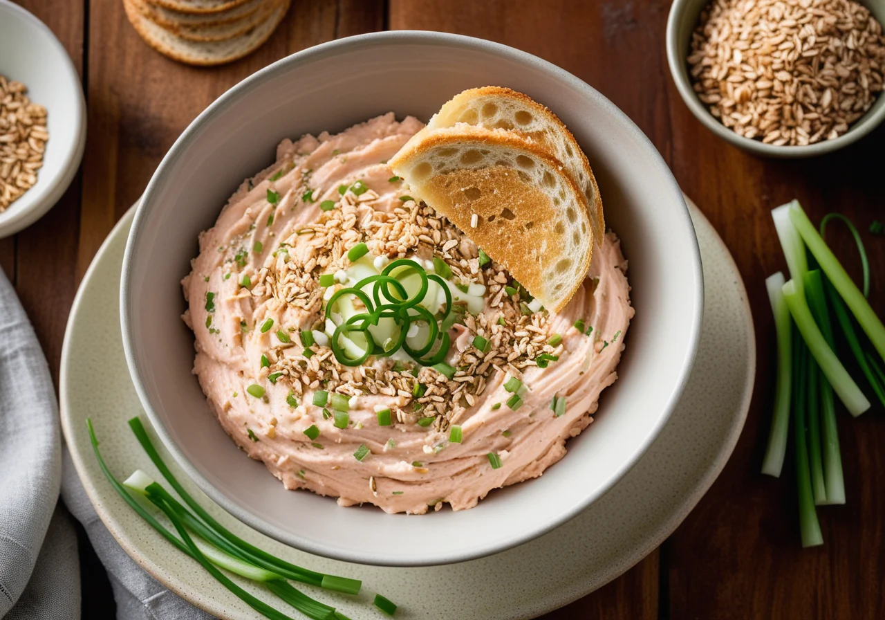Salmon Horseradish Spread with Sesame Toast