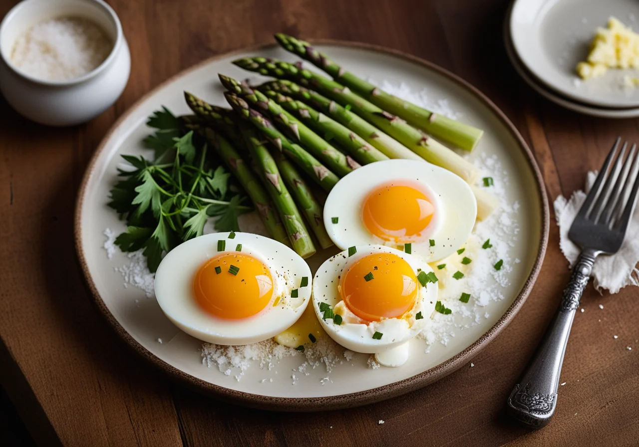 Chopped Eggs and White Asparagus