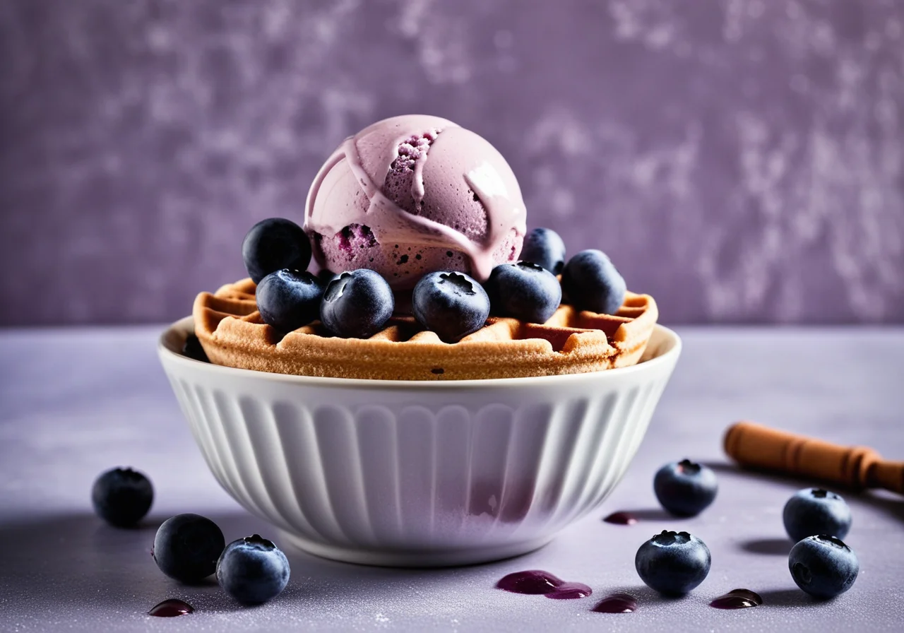 Hazelnut and Blueberry Ice Cream