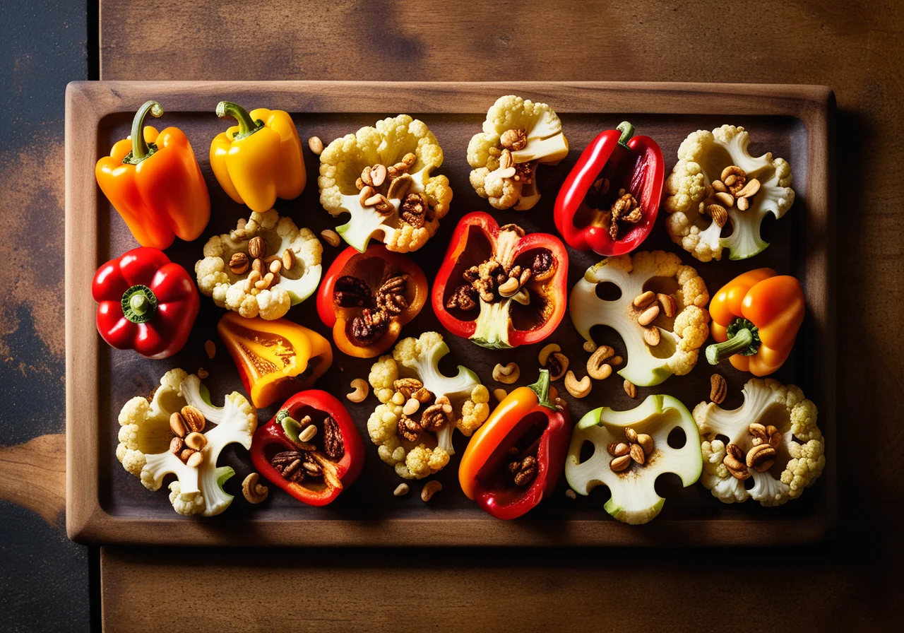 Roasted Cauliflower with Bell Pepper