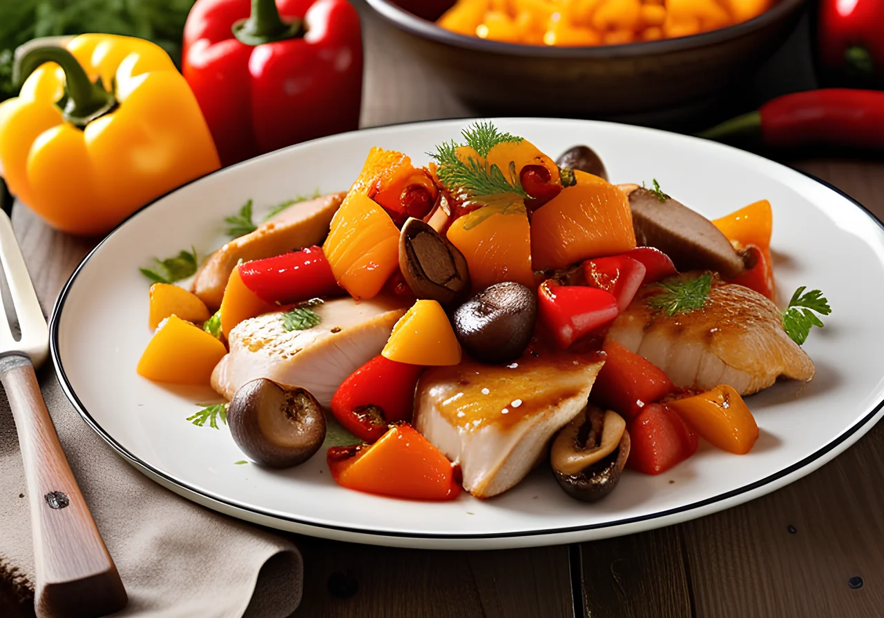 Chicken with Bell Pepper Vegetables
