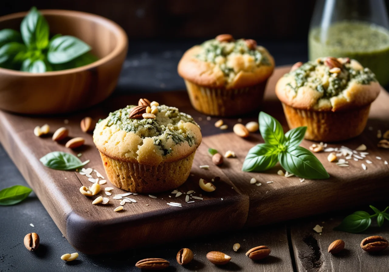 Parmesan Muffins with Pesto