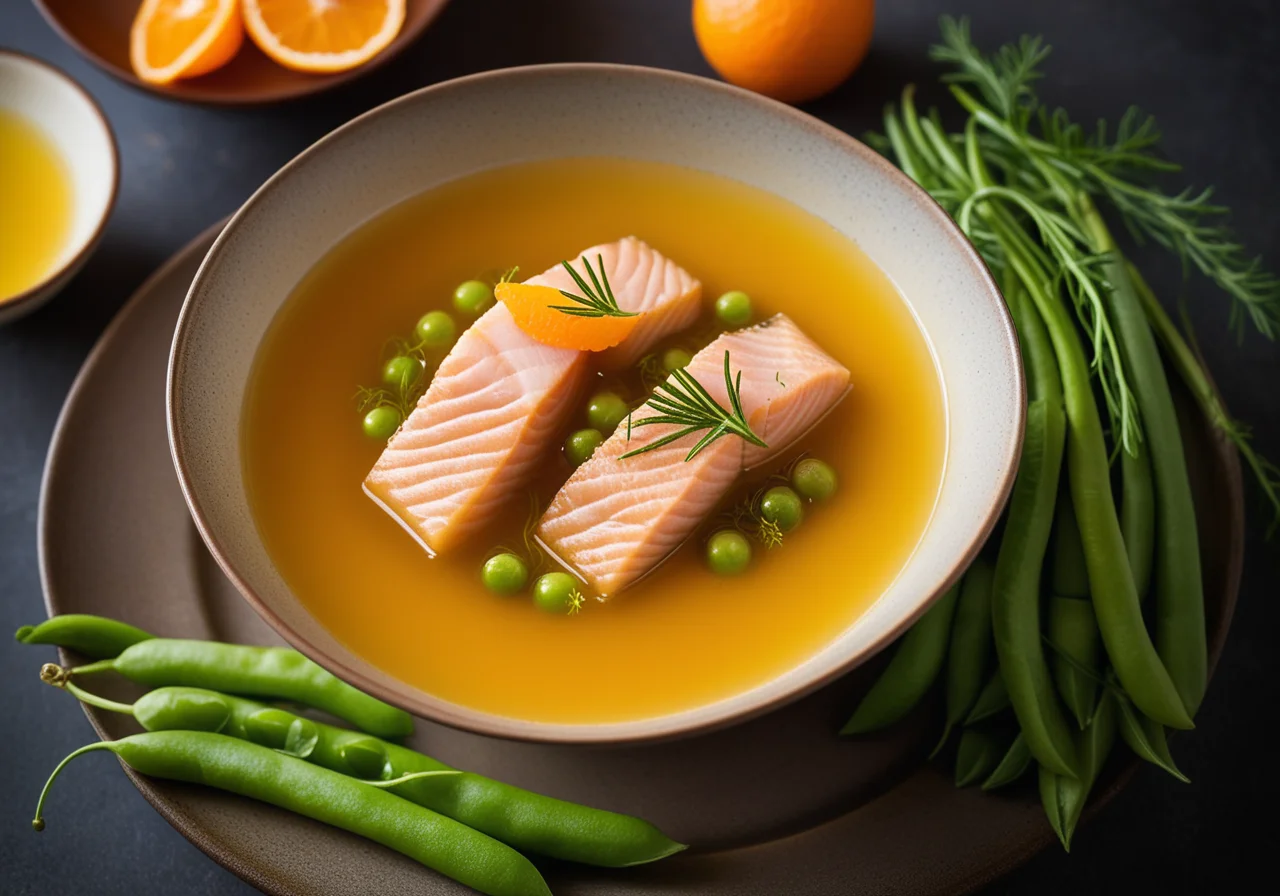 Saffron Bouillon with Fish Fillets and Vegetables