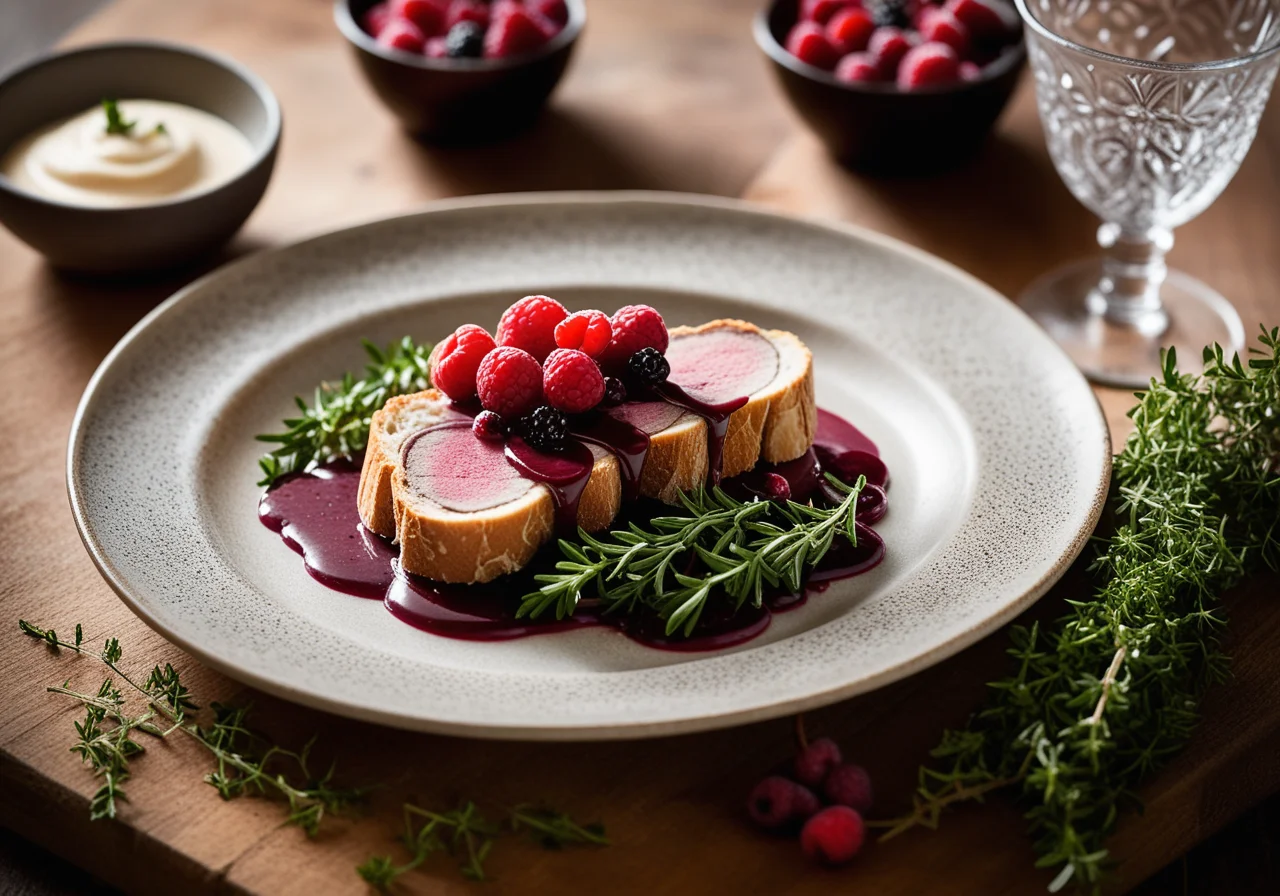 Rabbit Fillet with Moss Berry Sauce
