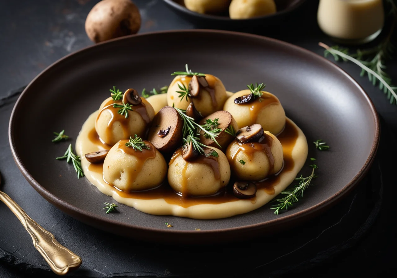 Filled Potato Dumplings with Porcini
