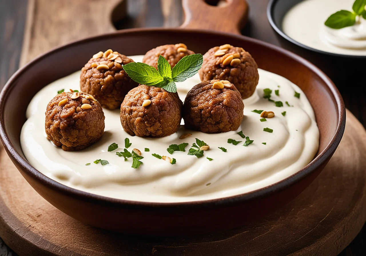 Ground Meat Nut Balls with Dip