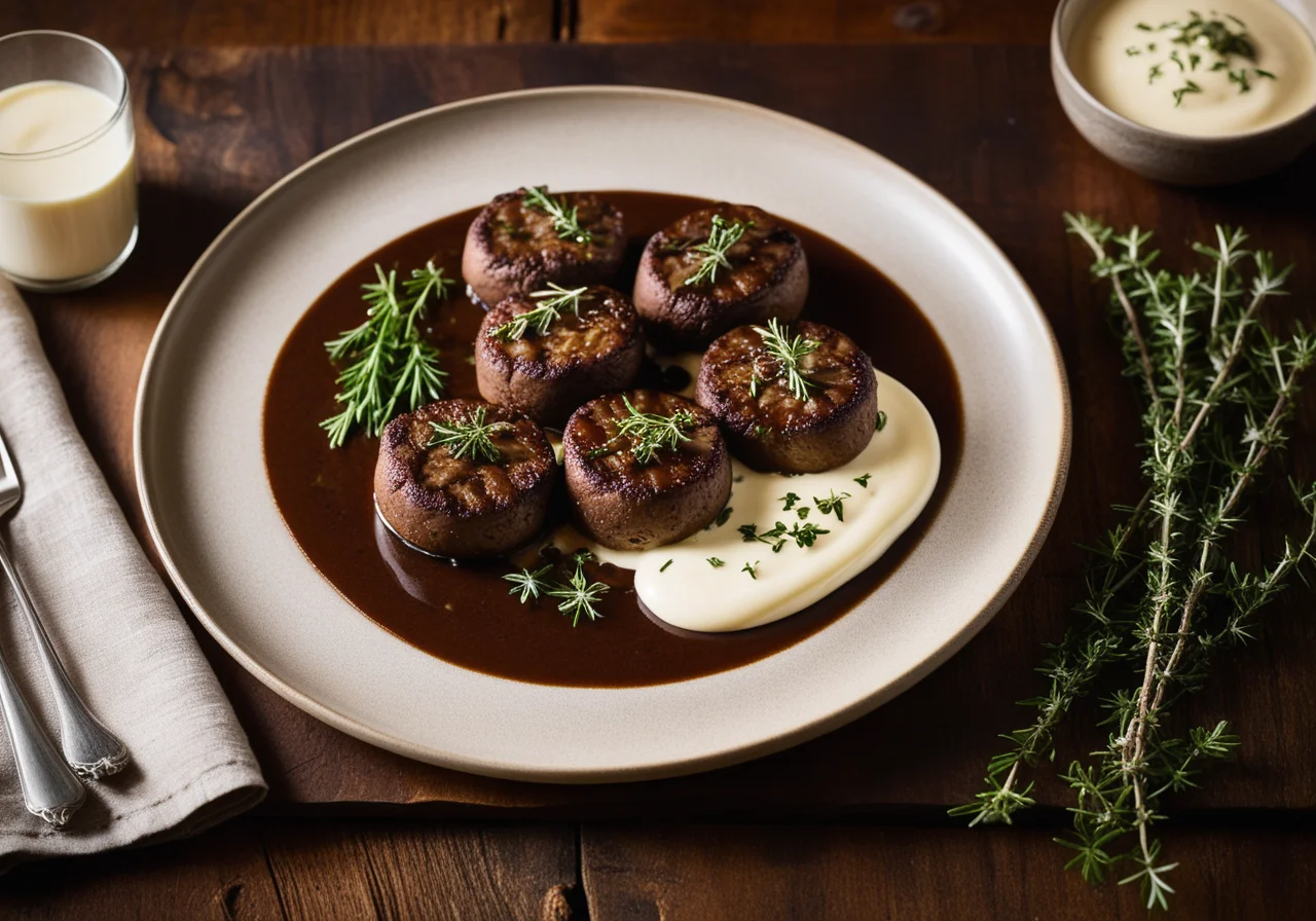 Venison Cutlets with Forest Mushroom Sauce