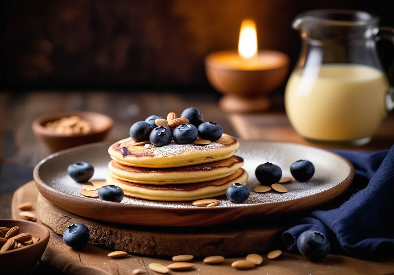 Mini Ricotta Pancakes with Honey Yogurt and Berries