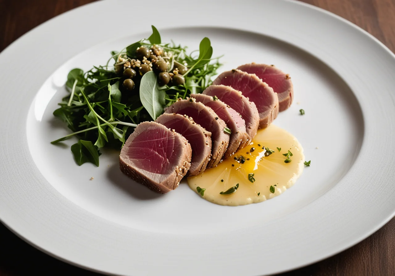 Veal Tenderloin with Raw Tuna