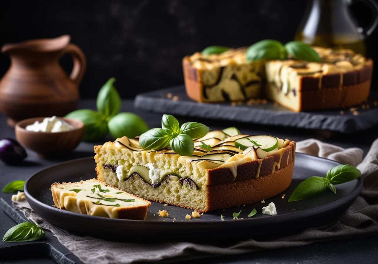 Savory Feta and Eggplant Cake
