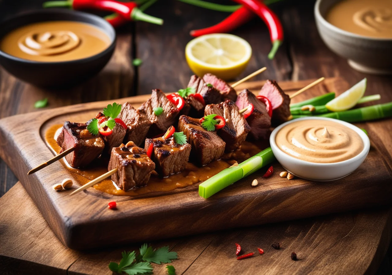 Satay Skewers with Peanut Dip