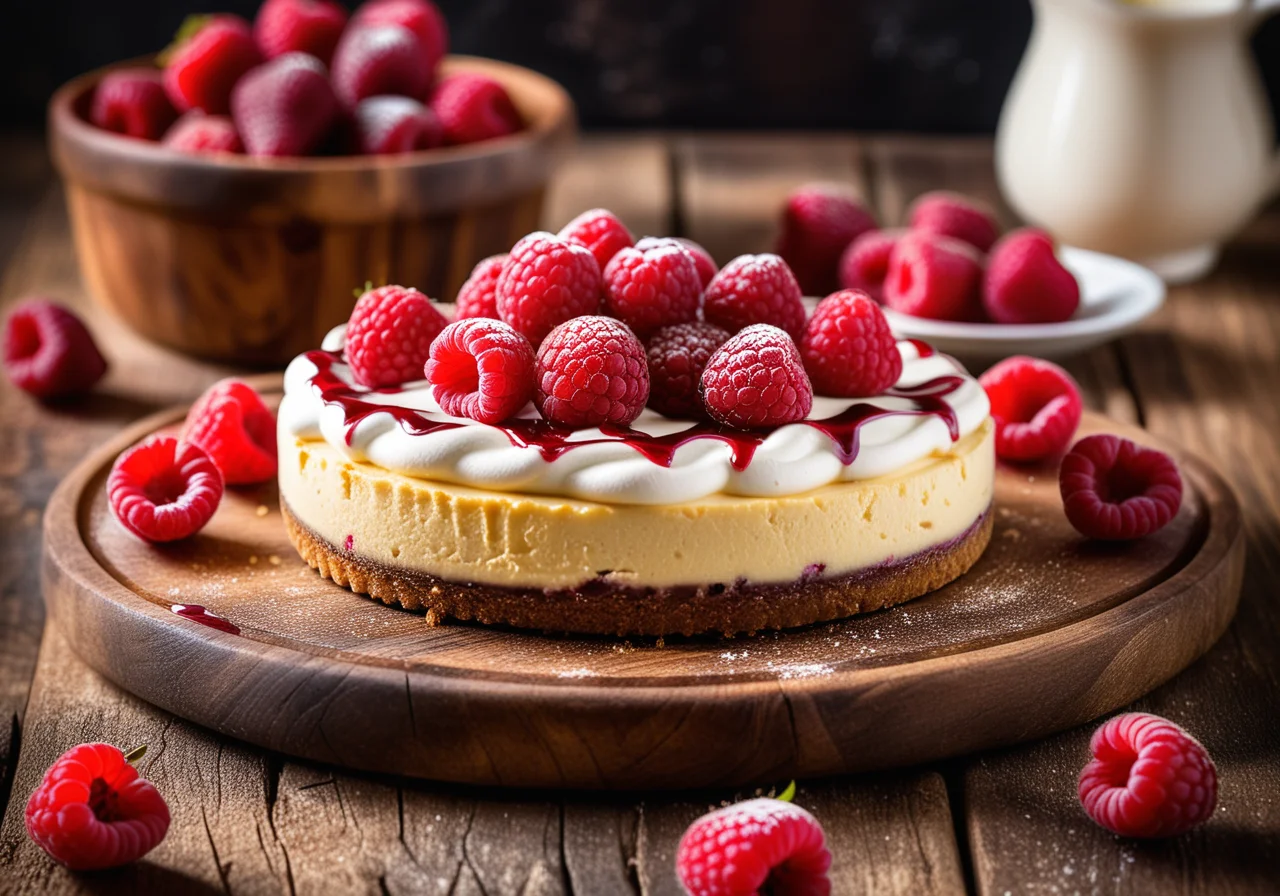 Lactose‑Free Raspberry Cheesecake