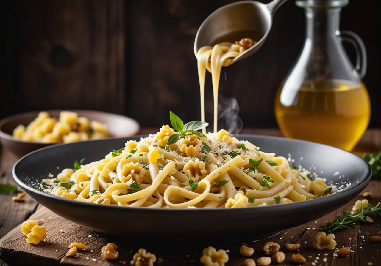 Pasta with cauliflower, raisins and parmesan