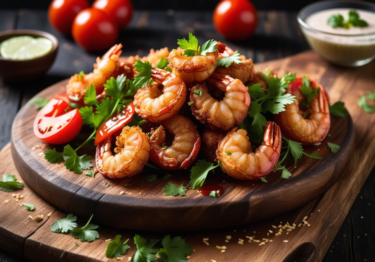 Fried Shrimp with Tomato Sauce