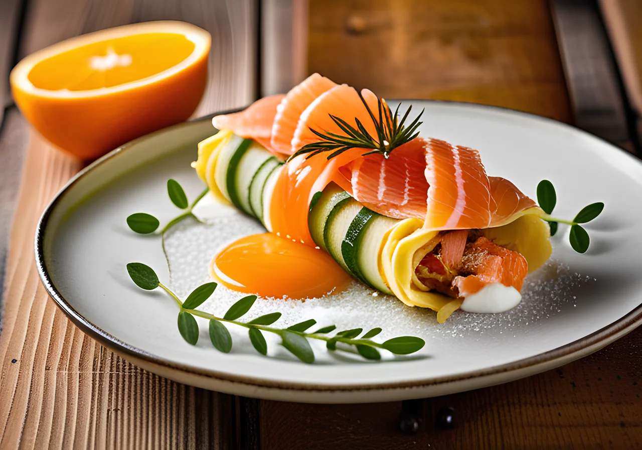 Goat Cheese Omelette with Salmon and Dill