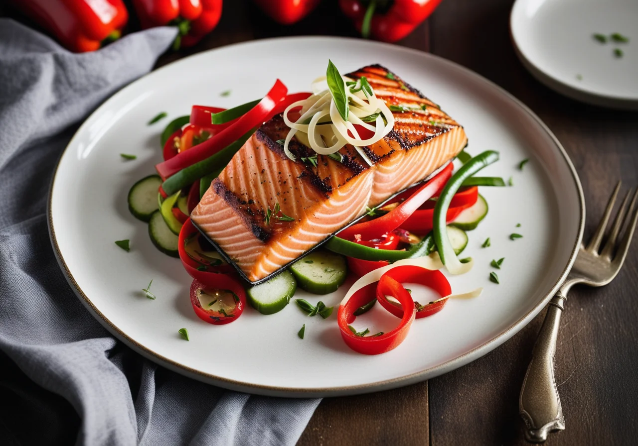 Salmon Fillet with Vegetable Topping