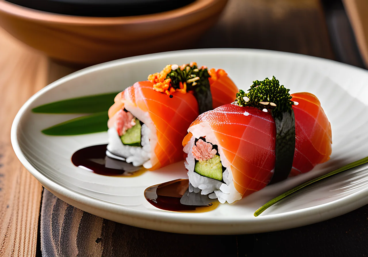 Tuna Sushi with Green Onion
