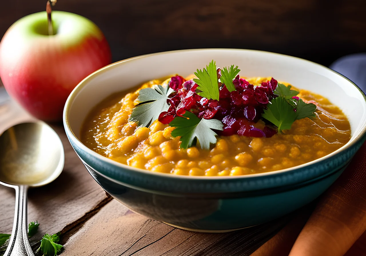 Dal Tadka with Apple Chutney