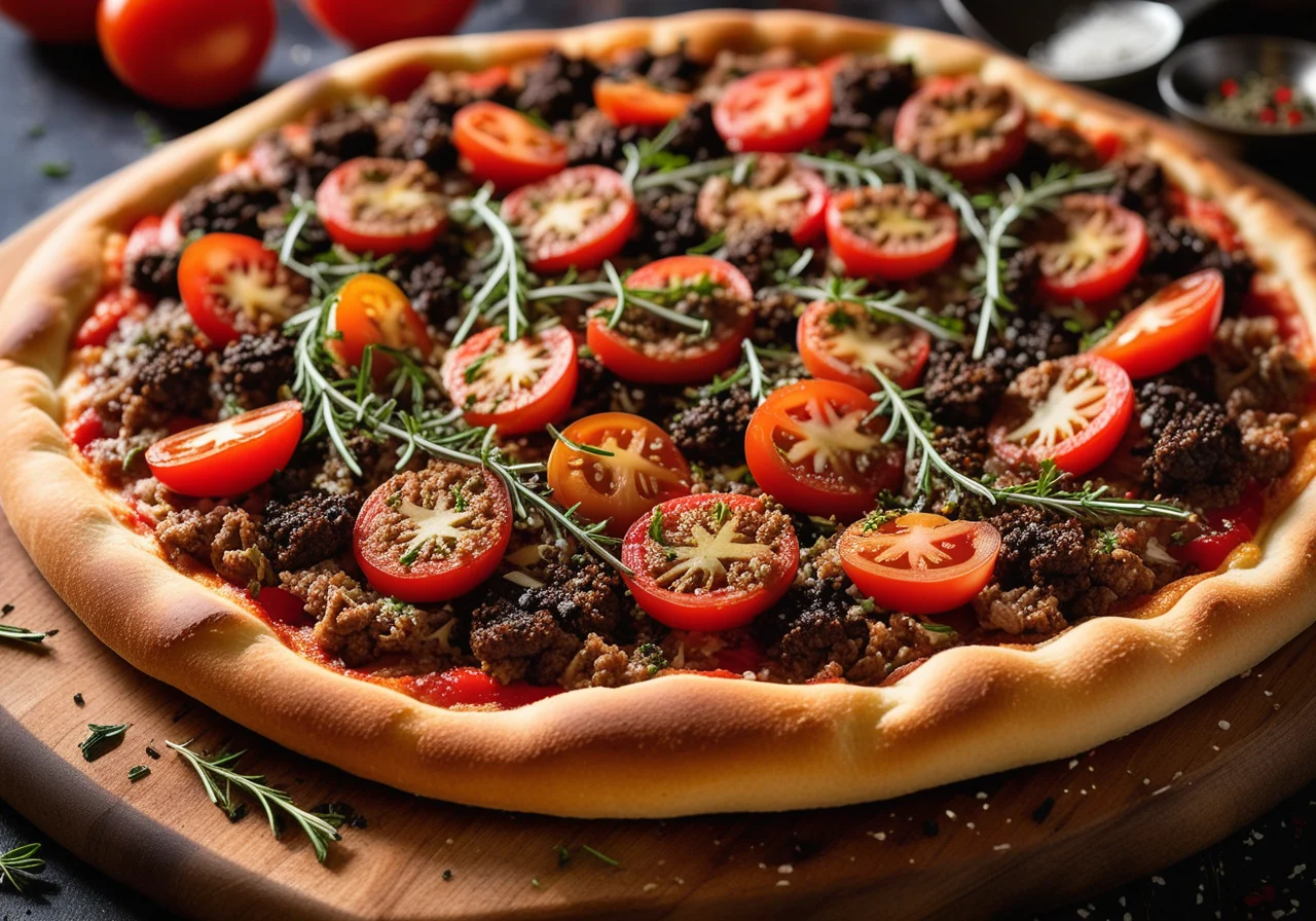 Turkish-Style Ground Meat Pizza