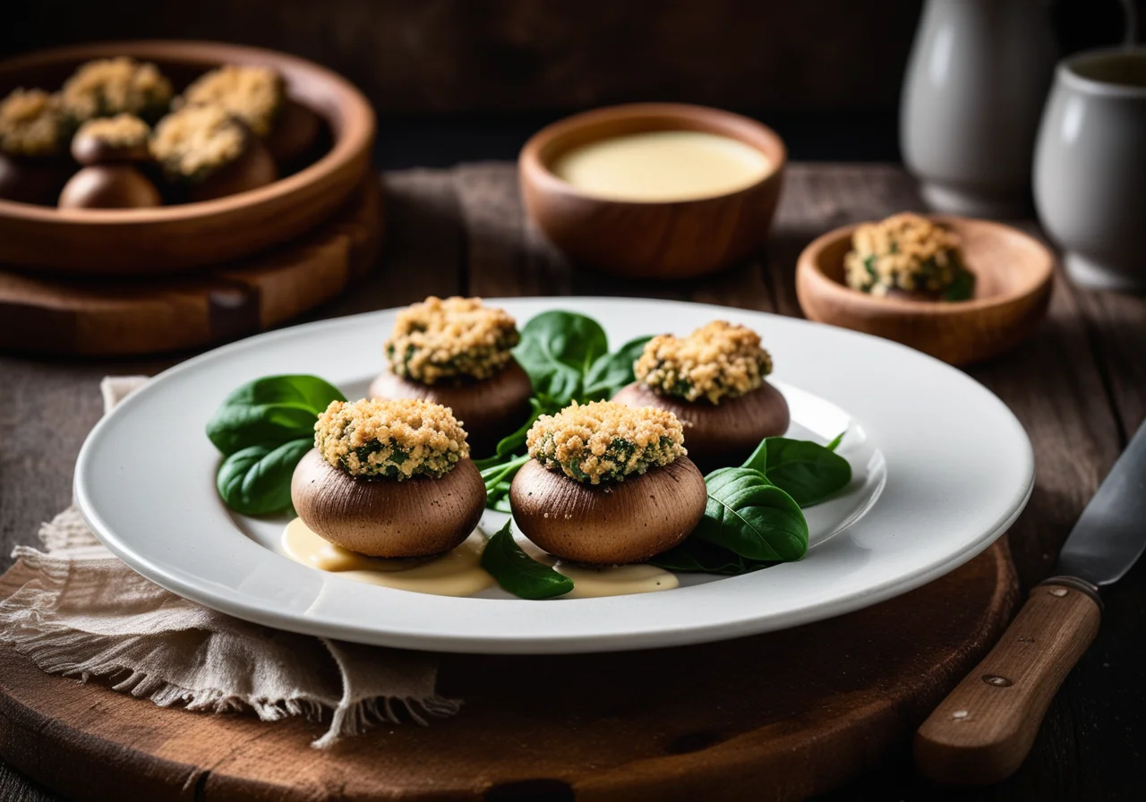 Stuffed Mushrooms with Spinach