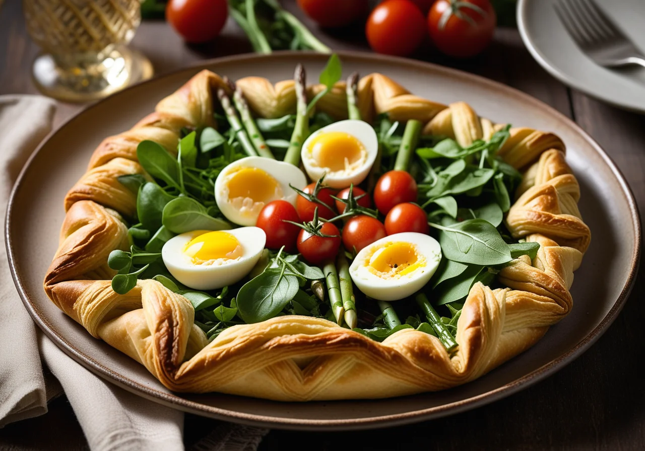 Asparagus Salad Wrapped in Puff Pastry