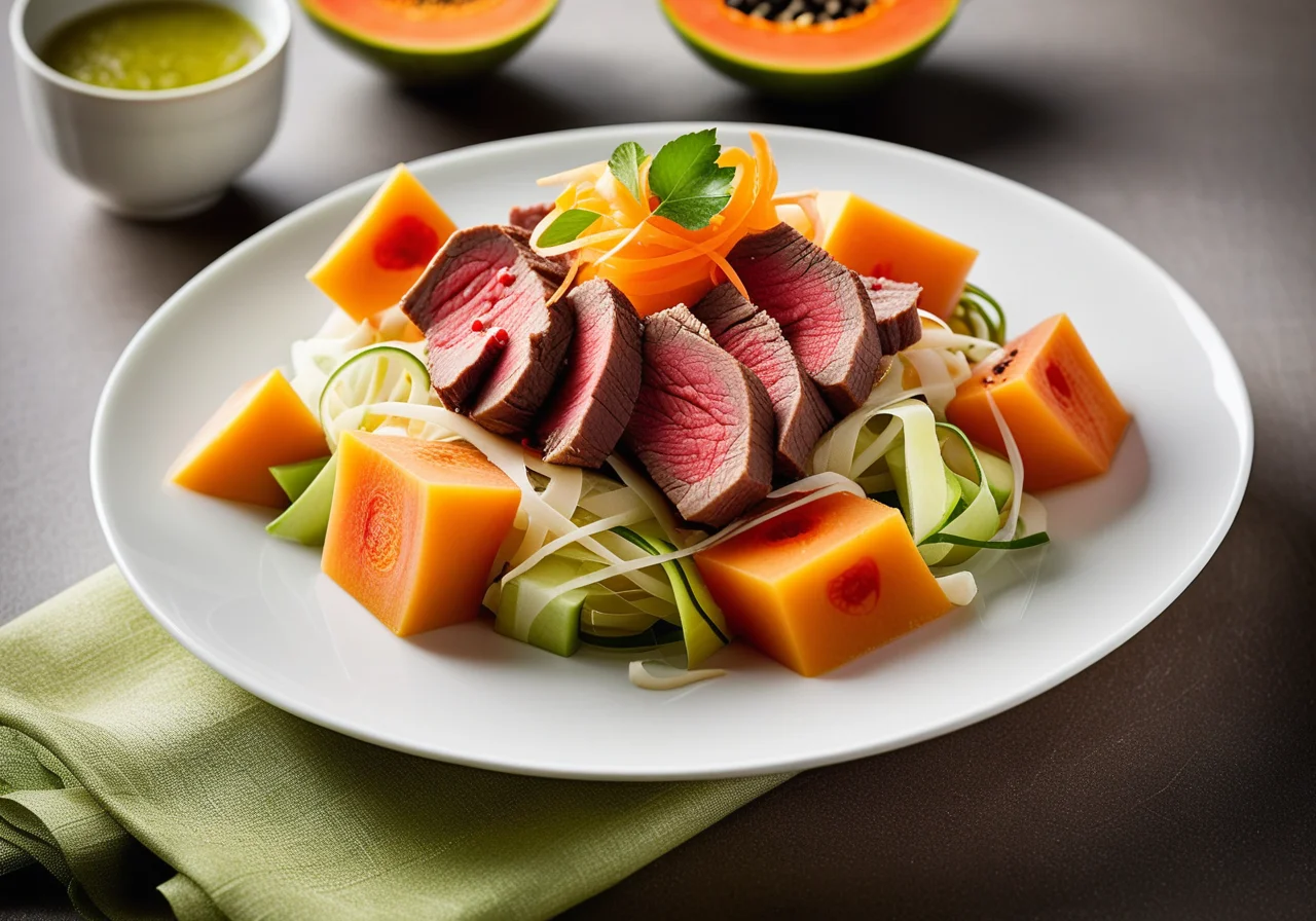 Papaya Beef Fillet Salad