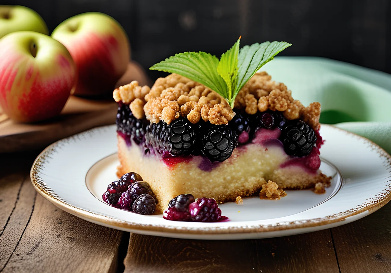 Apple-Blackberry Cake with Crumble