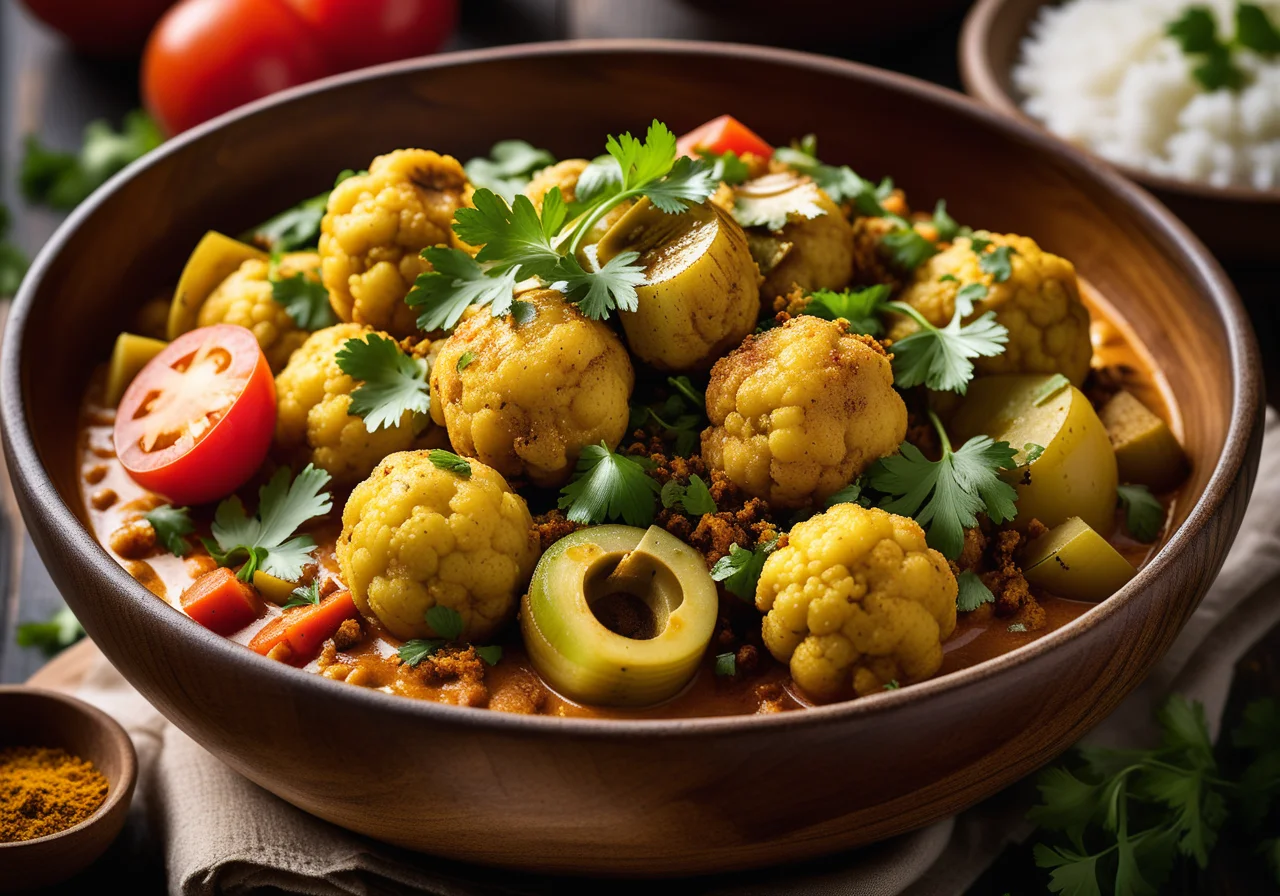 Cauliflower Eggplant Potato Curry