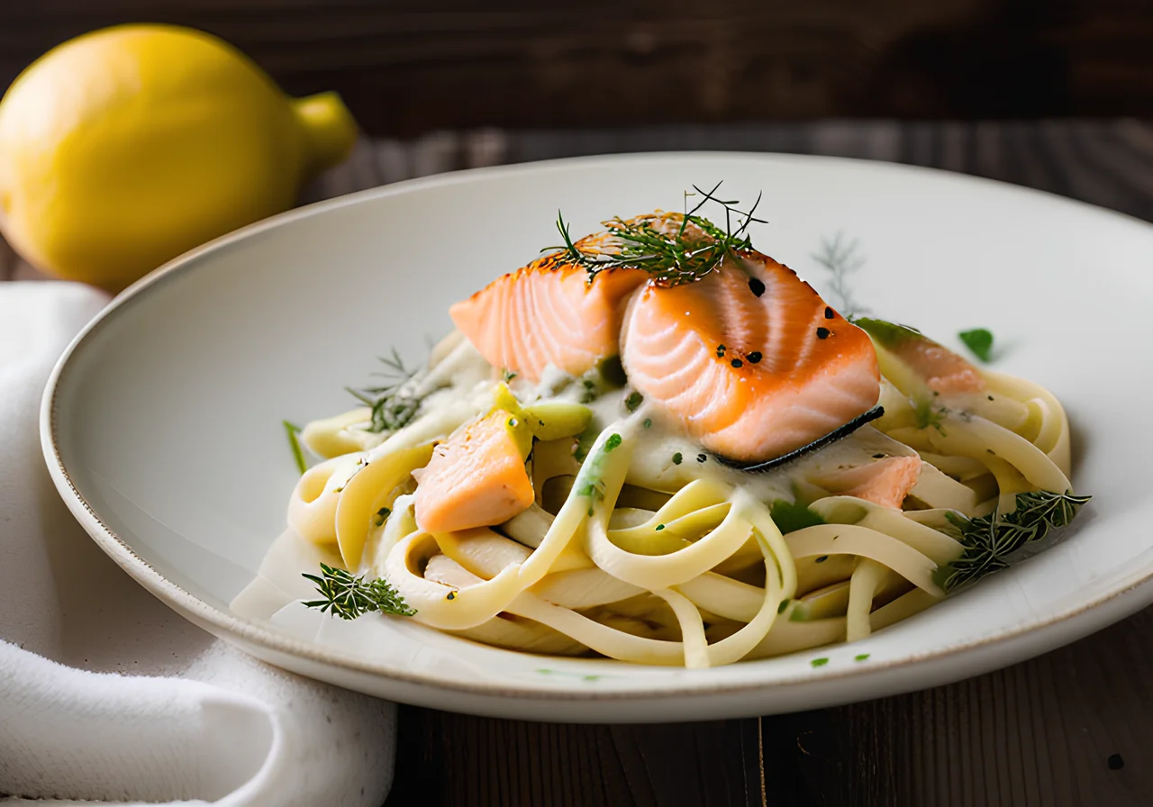 Pasta with Salmon-Leek Sauce